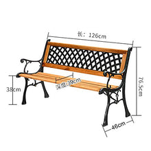 Panche per esterno Panchine da giardino in metallo, Home Balcone Portico Terrazza Sgabello Sedile Sedia Panchina per decorare il prato Parco, Mobili da esterno per esterni in legno e ghisa