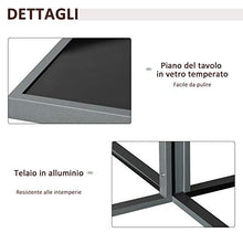 Outsunny Set con Tavolo 4 Sedie e 4 Sgabelli da Giardino, Salotto da Esterno in Alluminio, Grigio