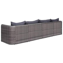 vidaXL Divano Angolare da Giardino 2 pz con Cuscini per Schienale e Seduta Sofa Arredi per Esterni Salotto in Polyrattan Grigio e Acciaio Verniciato