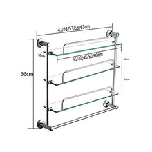 Mensola Bagno Bagno Scaffale, bagno temperato ripiano in vetro 1/2/3 Livello bagagli mensola di vetro rettangolare con la barra di tovagliolo, Parete Asciugamano bar ( Color : 3 , Size : 35cm )