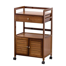 Duan hai rong DHR- 2 Tier Carrello di rotolamento con la Rotella Staccabile, bambù Mobile con cassetti, Mobile Piccolo Tavolino cassetti ristorazione Trolley Bagagli