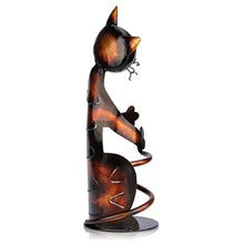 Tooarts Portabottiglie Per Vino Dal Design, Cat Pratica Decorazione Scultorea Casa Scaffale del Metallo Crafts Decorazione d'interni