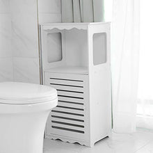 Niunion Armadietto da Bagno, Legno Lavagna in plastica Armadio ad Angolo Elegante Bagno Organizzatore di stoccaggio Scaffale Scaffale Mobili per la casa Bianco
