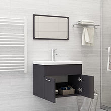 vidaXL Set Mobili da Bagno 2 pz Bianco e Rovere Sonoma in Truciolato