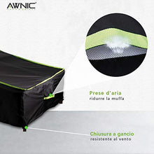 AWNIC Copertura per Lettino Prendisole da Giardino Copertura per Sedia a Sdraio con Prese d'Aria Resistente allo Strappo Impermeabile 420D Poliestere 200x75x40/70