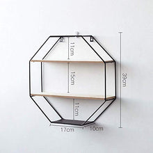 Una partizione in Legno Metallo Display Rack Magazzinaggio Riferimento specifico Taglie Vari Interne Finalità Perfetto Mobili Esagonale Telaio Iron Wood