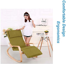 WUY Poltrona con Sedia a Dondolo a Rocker a rockerWUY Poltrona per Adulti Asilo Nido Giardino o Patio | Comfort Relax Salotto Sedia reclinabile con poggiapiedi e Cuscino Imbottito nel