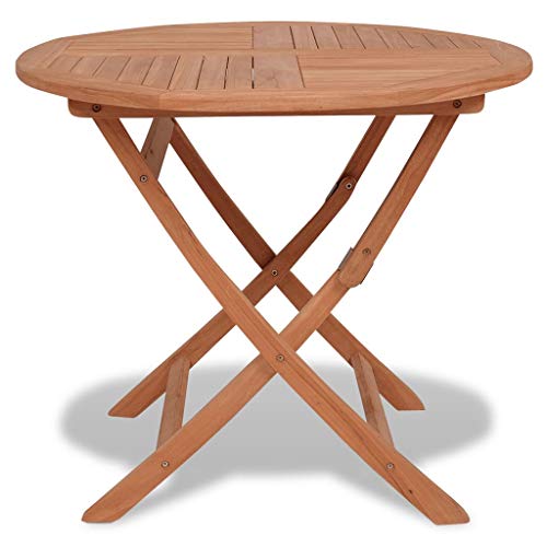Oushome Tavolo da Giardino Pieghevole 85x76cm in Legno Massello di Teak