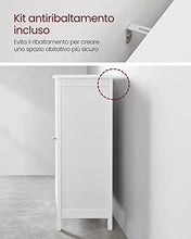 VASAGLE Armadio da Bagno Autoportante, Mobile da Bagno, Organizzatore Portaoggetti, con 2 Ripiani Regolabili, 30 x 60 x 80 cm, Bianco BCB60W