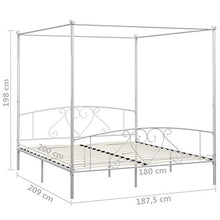 BIGTO - Struttura per letto a baldacchino, in metallo, per camera da letto, stile bianco, 180 x 200 cm