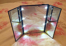 UYZ Specchio da Principessa Portatile Pieghevole a Specchio a Tre Lati con Specchio Luminoso Specchio per Trucco Leggero
