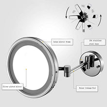 AJH Specchio da Bagno Specchio da Trucco da 8,5 Pollici a Parete Specchio da Trucco per Bellezza a LED Specchio da Barba Pieghevole Bagno 360 e Lente d'Ingrandimento a sp