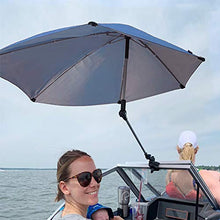 Blusea Ombrellone Parasole Pieghevole Portatile, Ombrellone da Spiaggia Bicicletta Estivo Ombrello con Morsetto Universale Rotazione di 360 ° Regolabile Ombrellone per Pesca Passeggino Sedia Spiaggia