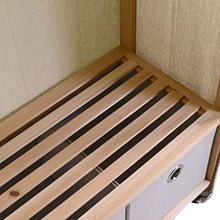 Vacchetti Armadio Legno Stoffa Vigo 2 cassetti Naturale Rettangolare, Wood, Multicolor, Grande