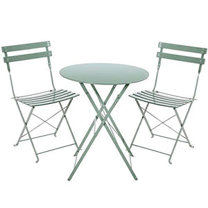 Mobili da giardino in ferro battuto,tavolo da giardino e sedie Mobili da giardino,sedie da tavolo pieghevoli,1 tavolo e 2 sedie per giardino Camping all'aperto Balcony Cafe Set di 3