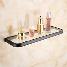HYYDP Parete Porta Salviette Mensole di Vetro cosmetiche del Bagno della cremagliera cosmetica del Singolo Strato di Rame fissato al Muro del Bagno