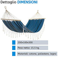 PiuShopping Amaca da Giardino Azzurra, per Terrazzo, con Frange Design Macrame | 200x100