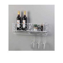 Dniu Stemware, supporto per bicchieri da vino da parete, organizer per bicchieri da vino, può contenere bottiglie di vino per il bar della cucina (oro, a forma di cuore)