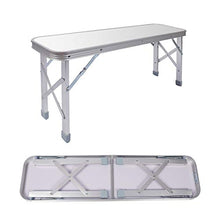 Wiltec Tavolo Pieghevole a Valigetta con Due panche Color Argento 90x66x70cm in Alluminio