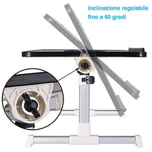 BAKAJI Tavolino Vassoio da Letto Divano Supporto per Notebook PC Laptop Tablet con Ventola USB Struttura Alluminio Piano in Legno Pieghevole Altezza e Inclinazione Regolabile (60 x 30 x 27 cm)