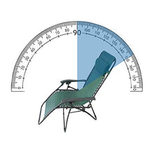 Todeco Sdraio per Giardino, Sedia Pieghevole A gravità Zero, 165 x 112 x 65 cm, Verde, con Cuscino, Textilene, Carico Massimo: 100 kg, Materiale: Acciaio