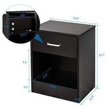 FEANG Comodino Comodino con cassetti mobili da Comodino Cabinet Cabinet Laterale tavolino per Soggiorno Camera da Letto, Set di 2, Nero