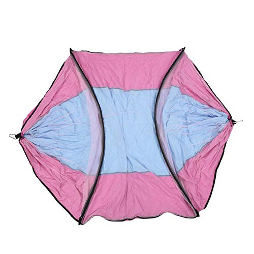 SALUTUYA Sedia pensile da Campeggio per Esterni con Amaca in Corda legata di aggiornamento, per Viaggi in Campeggio(Light Blue Powder)