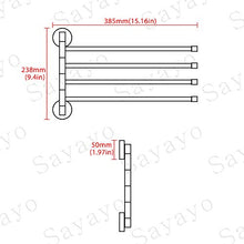 Sayayo Portasciugamani girevole Portasciugamani pieghevole in acciaio inossidabile a 4 barre Porta asciugamani per cucina Bagno fissato al muro, nero opaco, EGK9003-B