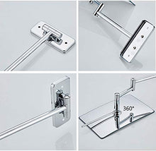MTXJ Specchio Ingranditore da Parete X3 e Specchio Piatto, Girevole 360 °, Allungabile e Finitura Cromata per Bagno, Spa, Hotel Specchietto da Trucco