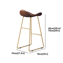 YUBINjiubadeng Sgabello da Bar Bar Moderno Sgabello da Bar Sedia Imbottita Sgabello Alto, sede Brown PU con Base Metallica Bar Stool for la Cucina, bistrot, caffè, Pub Max.carico 200kg
