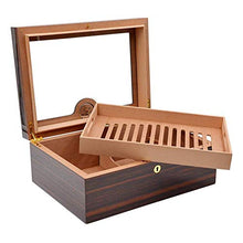 JKCKHA Vetro Trasparente Tetto apribile Visualizza Legno di Cedro Messa Humidor