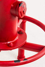 CLP Sgabello Lumos in Metallo E Legno I Forma A Idrante Design Industriale | Sgabello Robusto Altezza Regolabile 59-75CM I Sgabello Bar, Colore:Rosso
