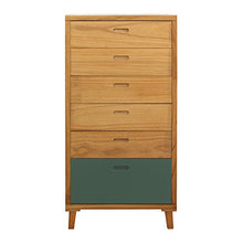 Rebecca Mobili Cassettiera Comò 6 Cassetti Legno Marrone Bianco Verde Design Contemporaneo Arredo Ingresso Salotto (cod. RE6051)