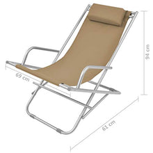 Tidyard Sdraio Pieghevole Giardino Reclinabili 2 pz Grigio Talpa Acciaio 69x61x94cm，Massima capacità di carico 120 kg