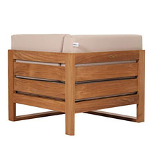Teako Design Divano da esterno Molveno con cuscini in legno massiccio non trattato, resistente alle intemperie, in teak