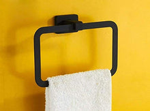 L-YINGZON Asciugamano Rack, cremagliera Mensole for bagno Scaffale Rack appendiabiti bagno tutto quadrato nero anello di fascia alta cremagliera americana cremagliera bagno Portasciugamani Accessori B