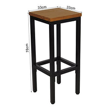 WOLTU BH86hei-4 Sgabelli da Bar Sedia Alta per Cucina senza Braccioli Schienale in legno massello e metallo Set 4 Pezzi