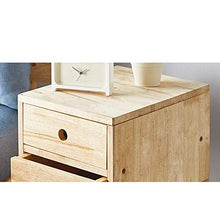 Comodino HAIZHEN Tavolino Moderno, 2 cassetti in Legno massello 100%, Colore Legno, 32 × 40 × 48 cm