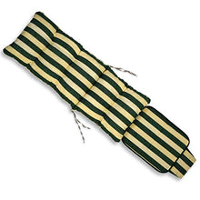 TECNOWEB Cuscino Super Imbottito per Sdraio con Carrello - Ideale per Esterni ed Interni - Adatto agli sdrai Estraibili - 100% Made in Italy - Colore: Rigato Ecru Verde