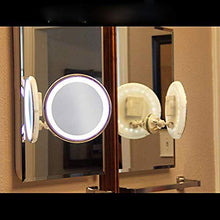 Varadyle Specchio cosmetico illuminato con luce a LED, ingrandimento 10x, ventosa girevole a 360°, per casa, scrivania, bagno, viaggio