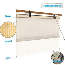 Kit Tenda A Rullo Parasole, Schermata Privacy, Polietilene Ventilazione Tasso di Blocco 85% Installazione Senza Pugno per Balconi, Ufficio, Portico, Fuori dalla Finestra