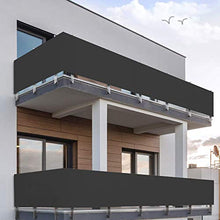 Ledph Frangivista E Telo, Frangivento per Balconi Poliestere 90x500 Cm, Impermeabile, Schermo Privacy, con Occhielli, Antracite Copertura per Ringhiera Protezione Balcone, Nero