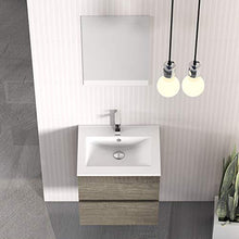 Baikal Bagno Onyx 70 cm, 2 cassetti, sospeso a Parete, con lavabo in Ceramica. Finitura Vintage. Mobile Montato, Melamina 18, Nebraska, 50 cm