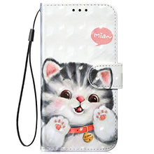 Saceebe Compatibile con Huawei Mate 20 Lite/maimang 7 Custodia Pelle Cover a Libro 3D Custodia in Pelle con Cordino Portafoglio Flip Case PU Custodia Pelle Cover Protettivo Bumper Morbido,Gatto