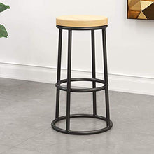 IG Sgabelli da Bagno Cucina Round Wood Retro Sgabelli da Stiro in Ferro Battuto Seggiolone con Poggiapiedi Cucina Colazione Pub Counter Cafe Bar Sgabelli,Altezza: 65 Cm,Altezza: 65 Cm.