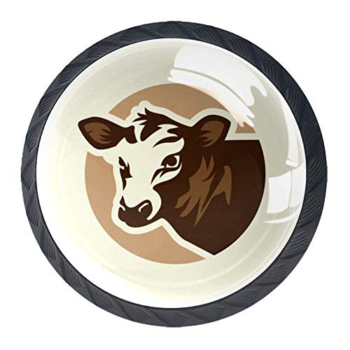 Bestiame Animale Marrone per la Cucina di casa Armadio Armadio Armadio Nero 3,5 x 2,8 cm