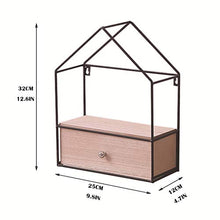 Floating Shelves Mobile Portaoggetti a Muro Galleggiante, Espositore in Legno con Struttura in Ferro, Ripiani Portaoggetti Armadietto a Muro, per Camera da Letto Bagno Soggiorno Cucina Ufficio