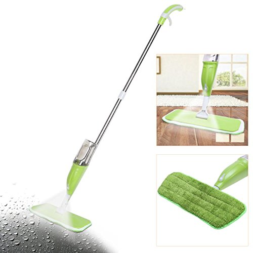 WAMSY Mop Spray Mop per Acqua Microfibra 360 Gradi Ruota Mop Pulizia della Casa Protezione per Pavimenti in Legno Acqua Spray Squeezee Mop 350Ml