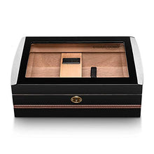 YAeele. Cigar Box, Cigar Humidor, Solido Legno di Cedro Idratante Box, Cabinet Sigaro Good Mood, Good Life (Colore: Nero)