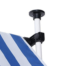 Cikonielf Tenda da Sole Retrattile Manuale da Giardino Esterno,Tenda Parasole Rettratile,Tenda da Balcone,Altezza Regolabile,150 x 120 cm(Blu e Bianche)